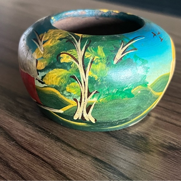 Hand Painted Wooden Planter - Picture 2 of 9